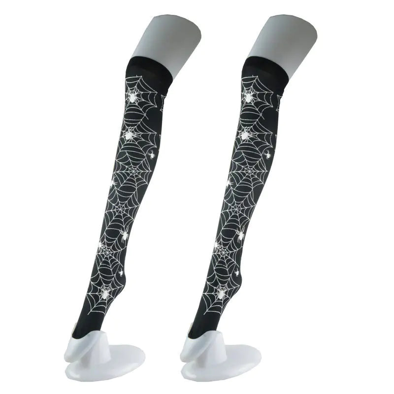 Gothic Halloween Spider Jacquard Lace Socks
