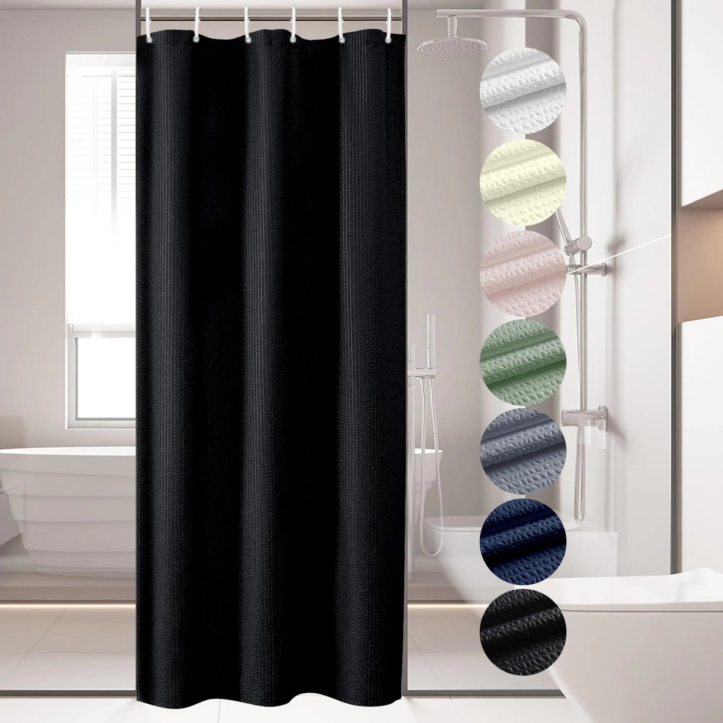 36 x 72 Inch Stall Fabric Shower Curtain