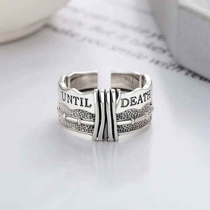 S925 Sterling Silver Until Death Ring