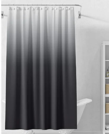 Gradual Color Shower Curtain Set with 12 Hooks