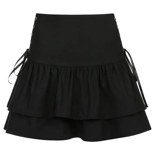 Gothic High Waist Bandage Mini Skirt