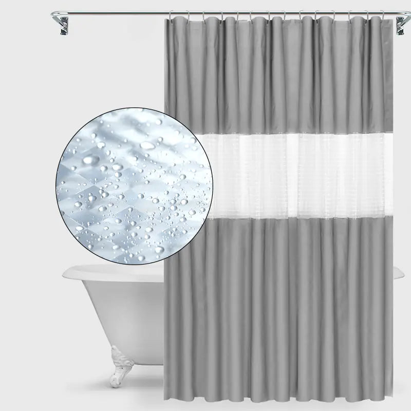 Thick Solid Color PEVA Shower Curtain in Gray