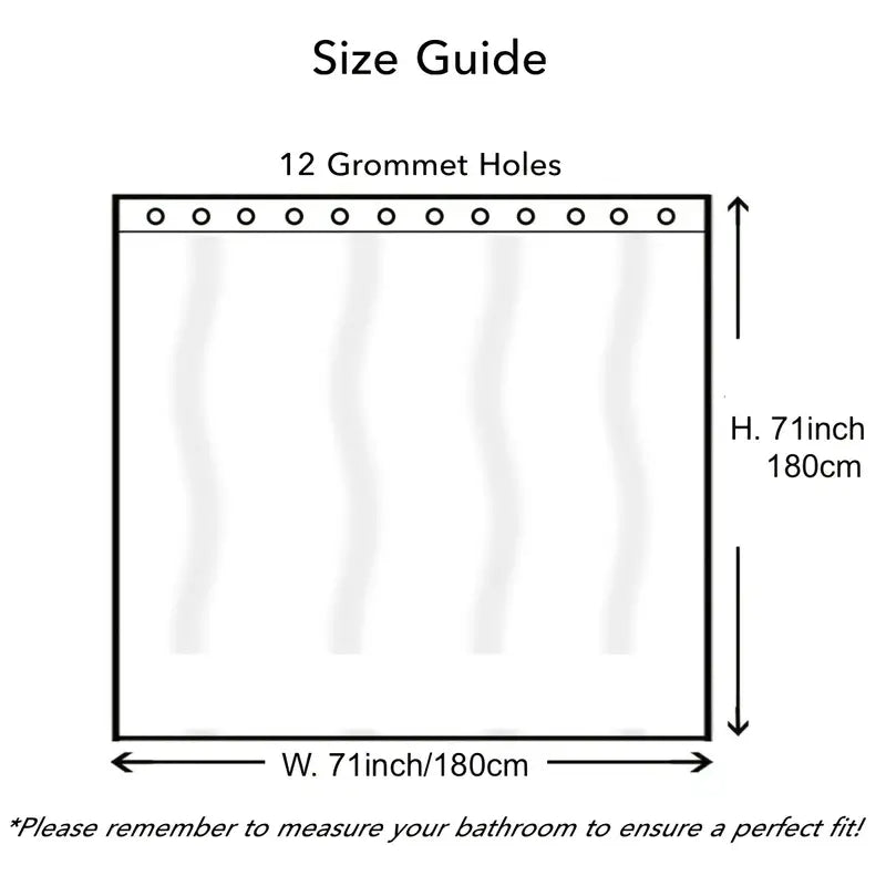 Gradual Color Shower Curtain Set with 12 Hooks