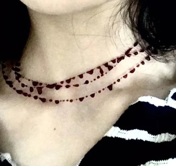 Gothic Choker Necklace with Blood Droplet Design