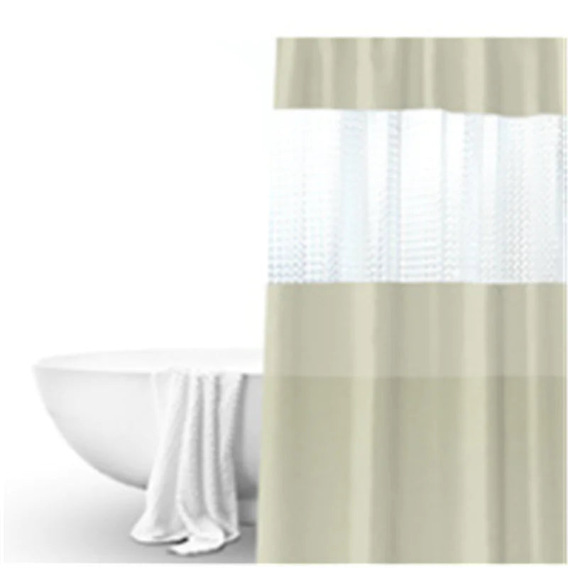 Thick Solid Color PEVA Shower Curtain in Gray