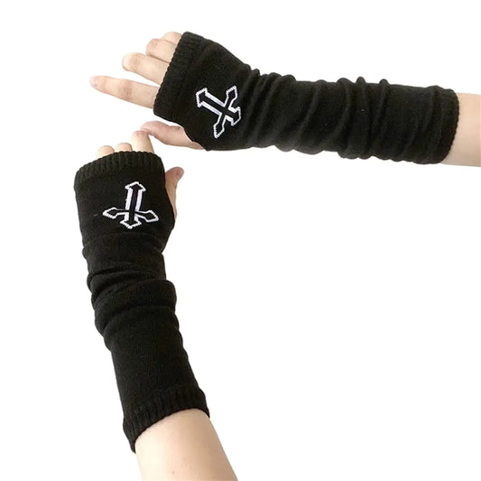 Goth Knitted Arm Warmers