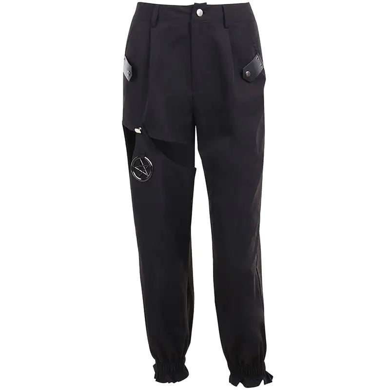Goth Loose Fit Cargo Track Pants