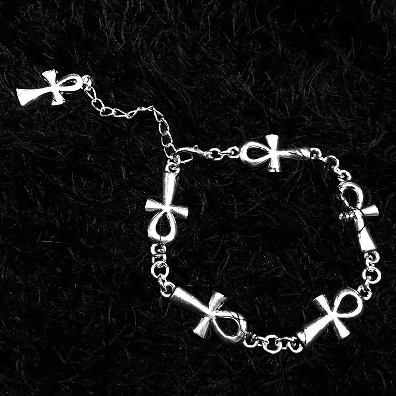 Gothic Ahnk Cross Bracelet