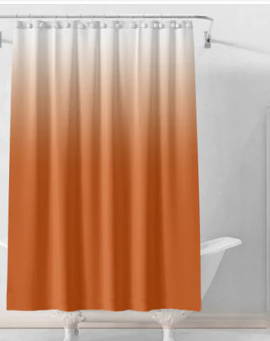 Gradual Color Shower Curtain Set with 12 Hooks