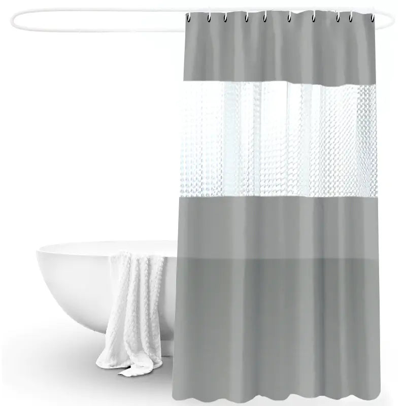 Thick Solid Color PEVA Shower Curtain in Gray
