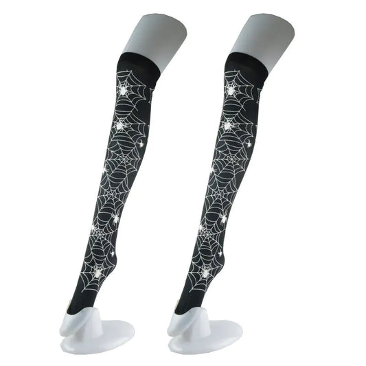 Gothic Halloween Spider Jacquard Lace Socks